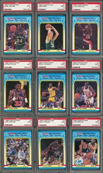 1988/89 Fleer Basketball Stickers Complete Set (11) - Tied for #3 on the PSA Set Registry!